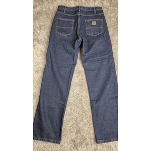 Outback‎ Rider flannel lined insulated blue jeans 33x32 100% Cotton Dark Wash